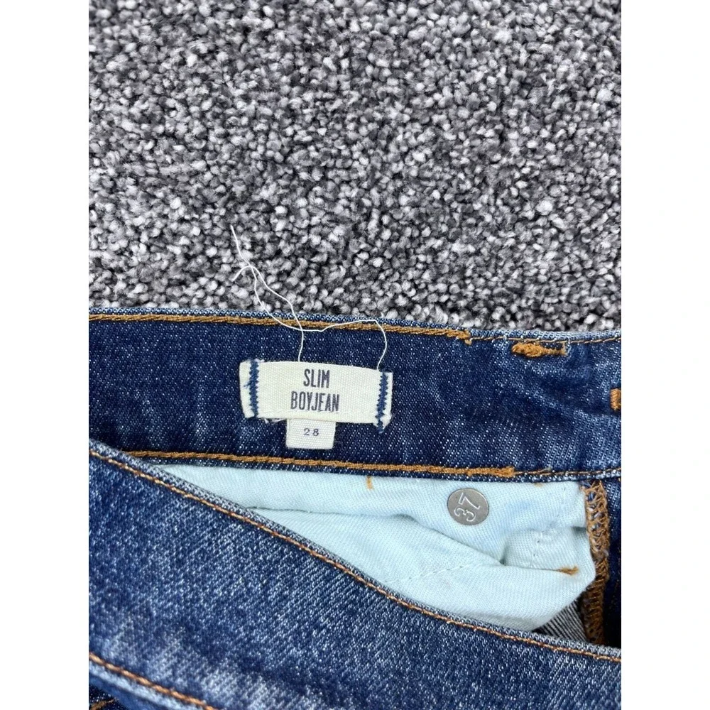 Madewell Womens Slim Boyjean Denim Cutoff‎ Shorts Size 28 Distressed Frayed Hem
